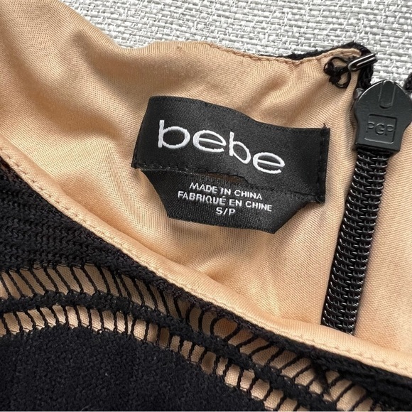 Bebe Lace Bodycon Midi Dress Size Small - Picture 8 of 9